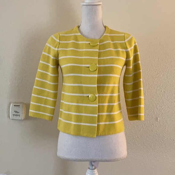 J. Crew Jackets & Coats J Crew Yellow Blazer Crop Statement Button